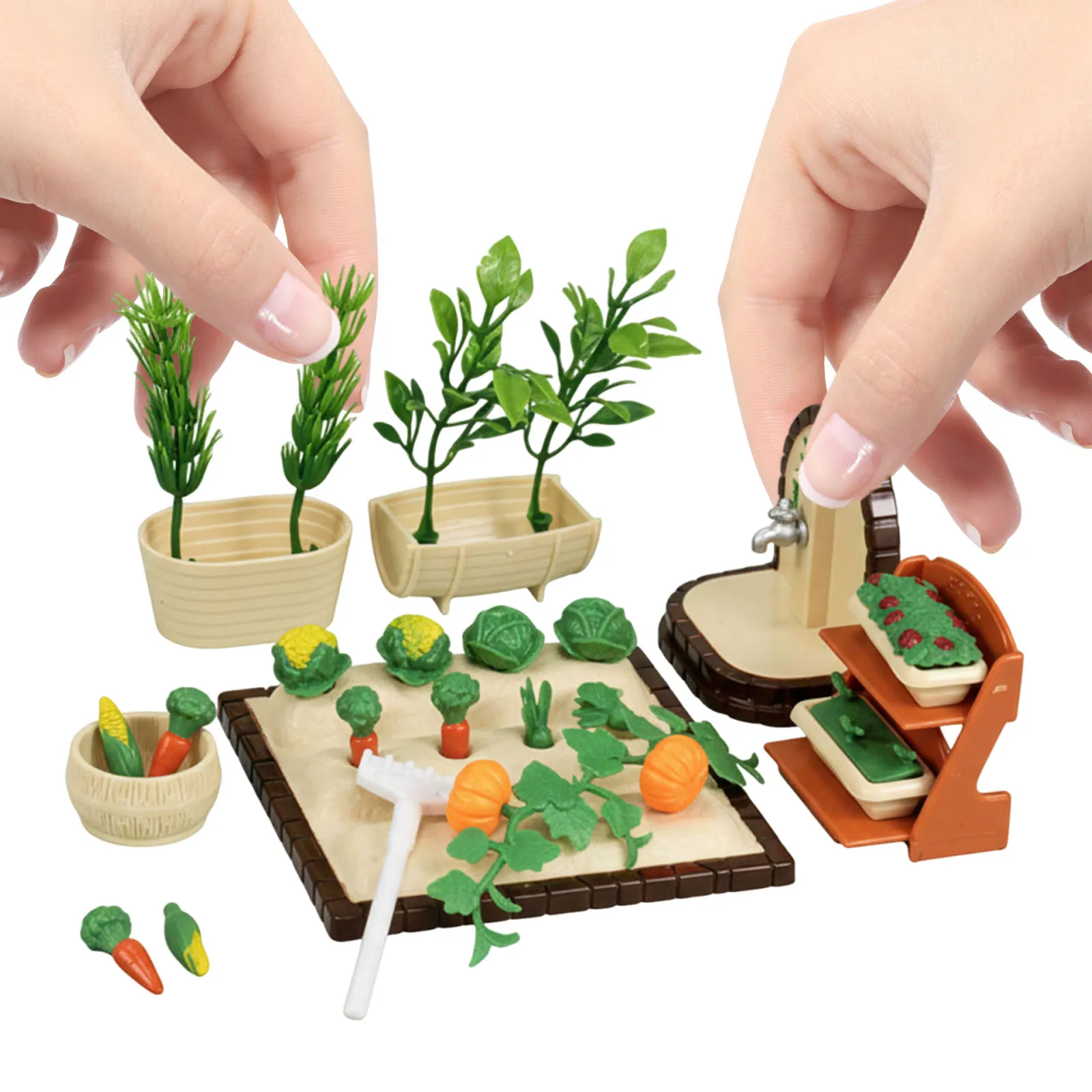 Miniature Vegetable Garden Toy Multi-Function Garden Sand Tray Ornament Reusable Gifts for Kids Children Birthdays/New Year