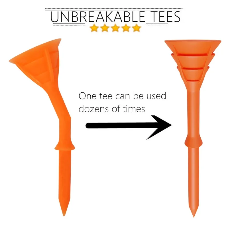 60 Pcs Upgrade Big Cup Golf Tees Plastic 83mm Reduce Friction Bulk Reusable Colors Tee Ball Holder Accessories