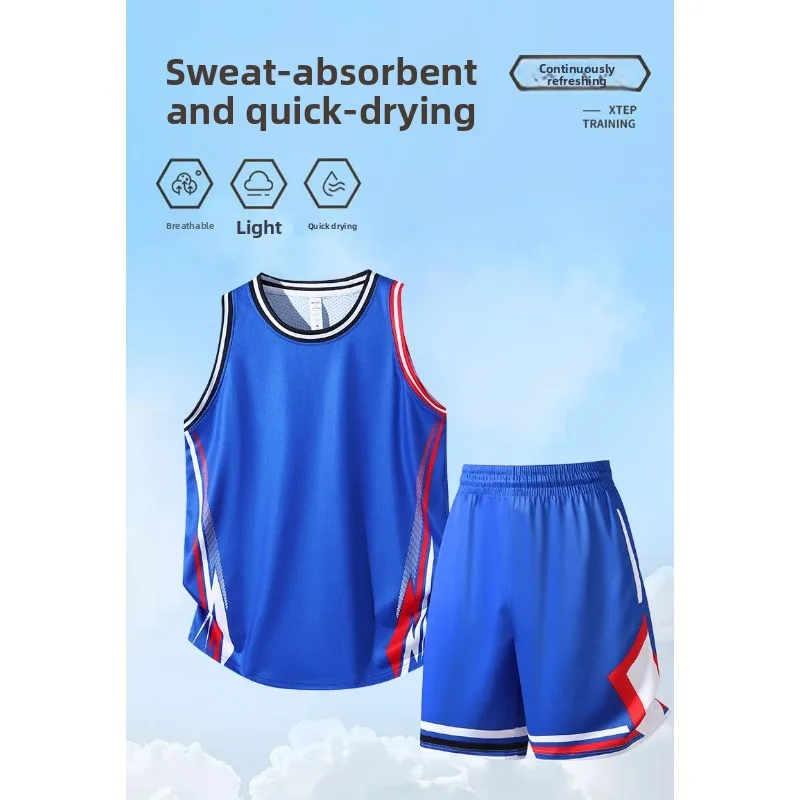 Men's Outdoor Football Training Casual Loose and Comfortable Sportswear Fashion Trend Sports Vest Five Point Shorts Set
