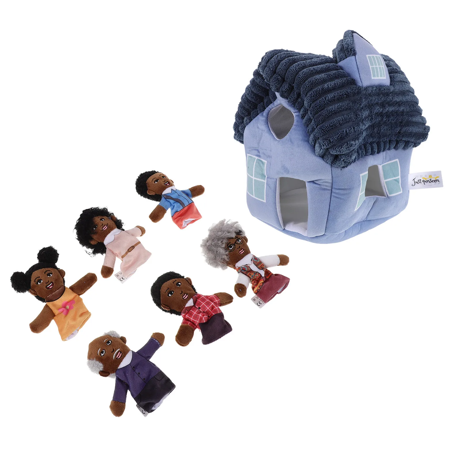 1Set Cartoon Finger Puppets African Family Theme Preschool Learning Tool Interactive Teaching Aids for Kids Storytelling Play