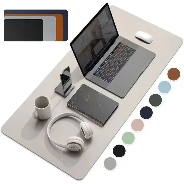 Imagem -02 - Couro Office Desk Protector Mat Impermeável Mouse Pad Desktop Keyboard Desk Pad Multi Tamanho Várias Cores pc pu