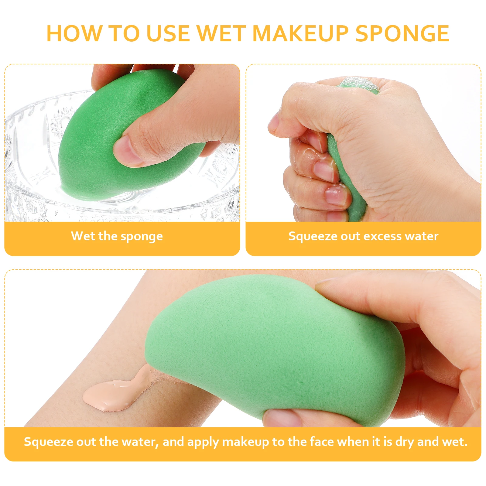 

4Pcs Mango Shape Makeup Sponges Foundation Powder Women Makeup Tools Supplies Face Beauty Puff Portable