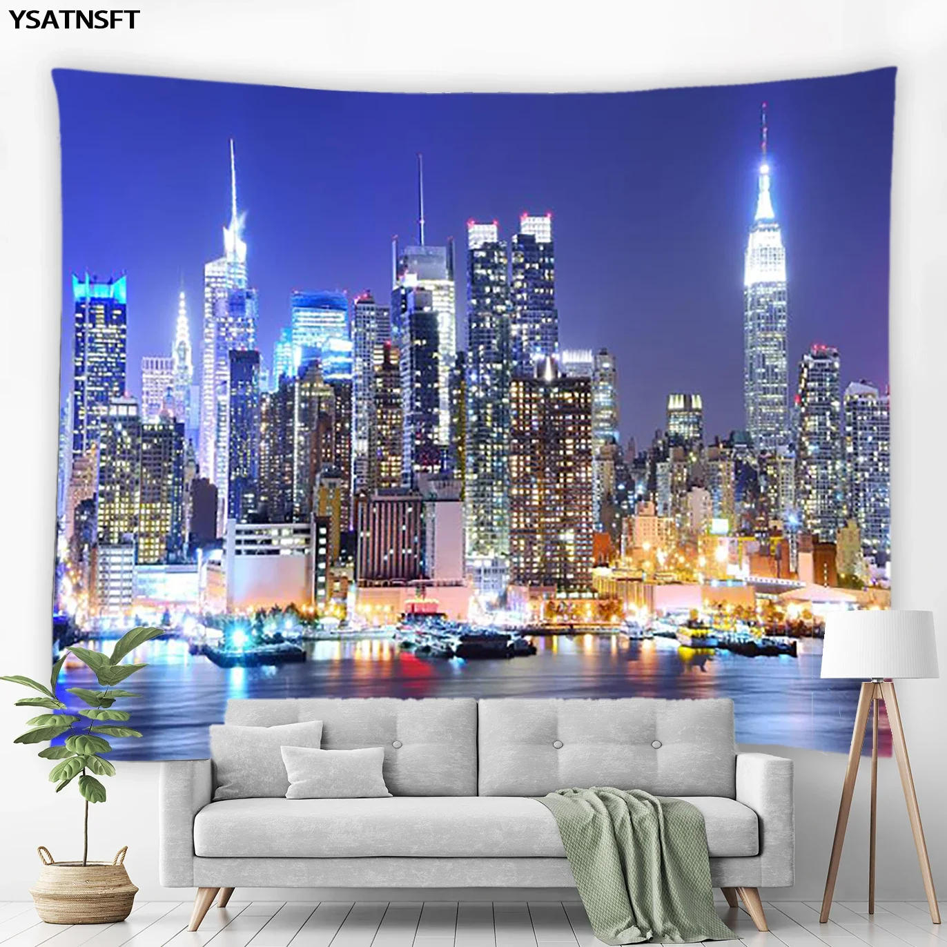 City Architecture Landscape Tapestry New York City Center Building Scenery Wall Hanging Hippie Tapestry Bedroom Tapestries Decor