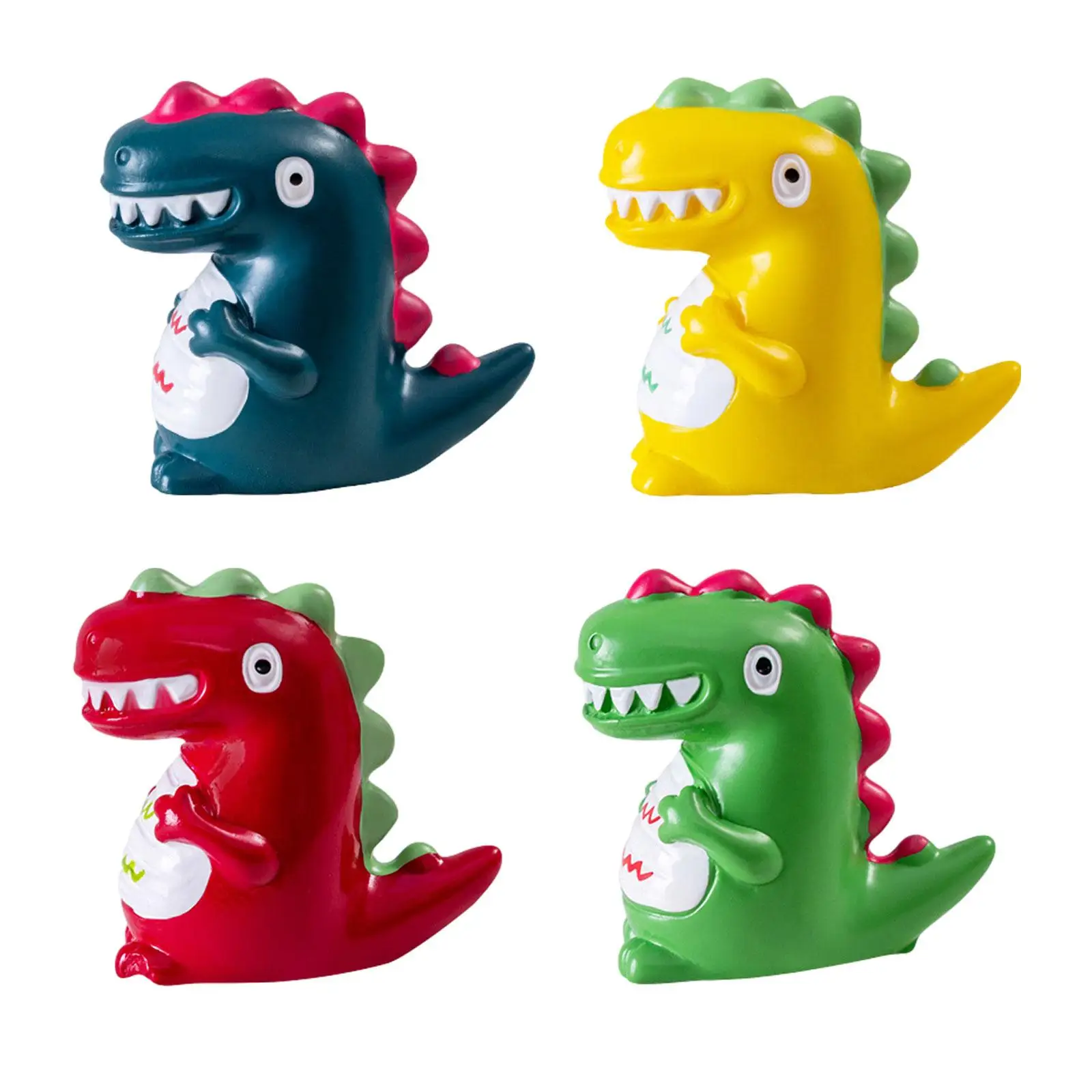 4 Pieces Mini Dinosaur Figures Animal Sculpture Flower Pot Decor