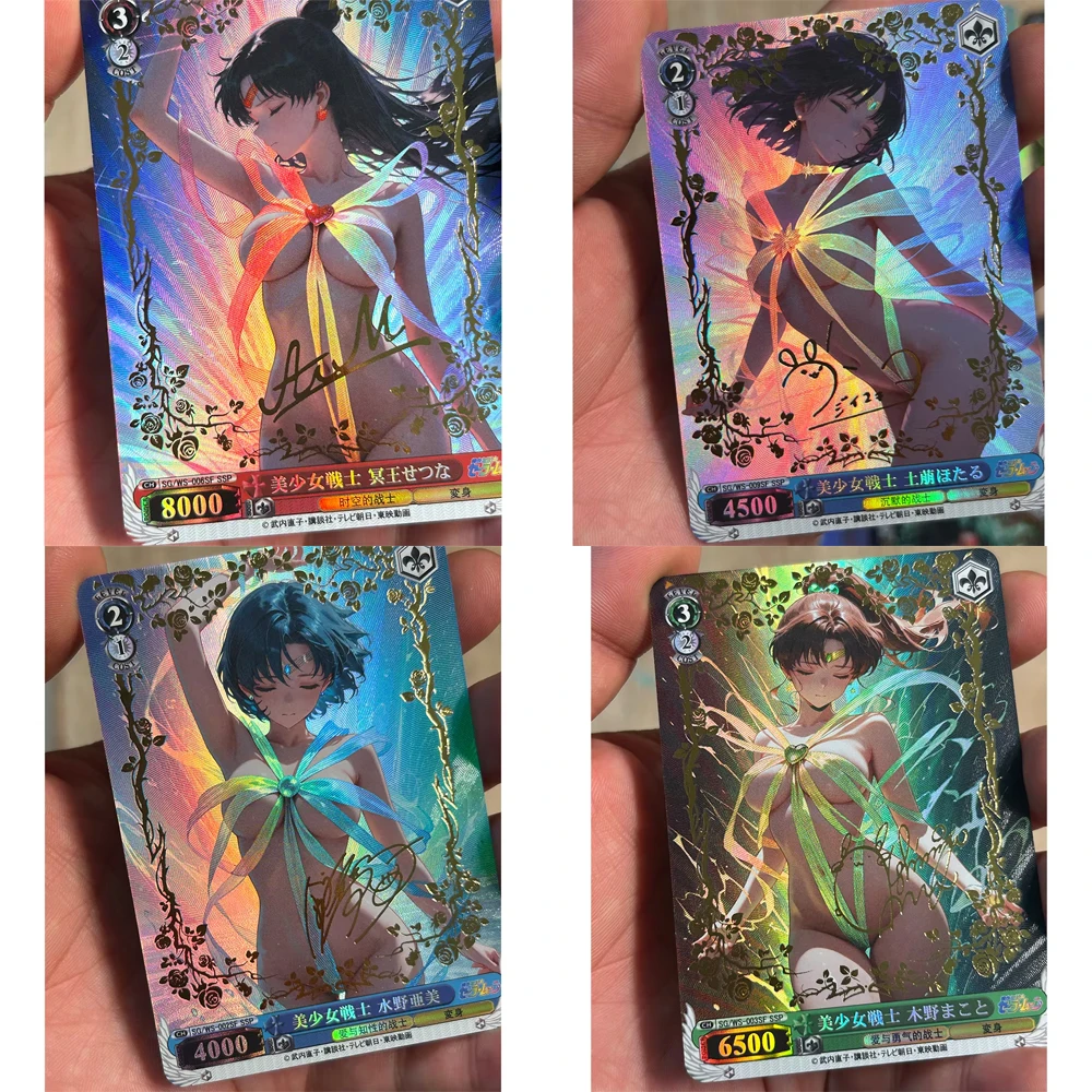 

9 шт./компл., Сейлор Мун, Weiss Schwarz, сексуальная коллекционная карта, аниме Mizuno Ami Hino Rei, преломляющая цветная флэш-карта, подарки SSP