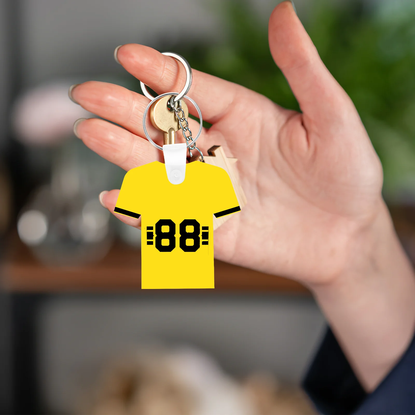 

40pcs Mdf Fiberboard Keychains Blank Sublimation Pendants Diy Craft Supplies Key Chain Blanks For Custom Photo Ornament