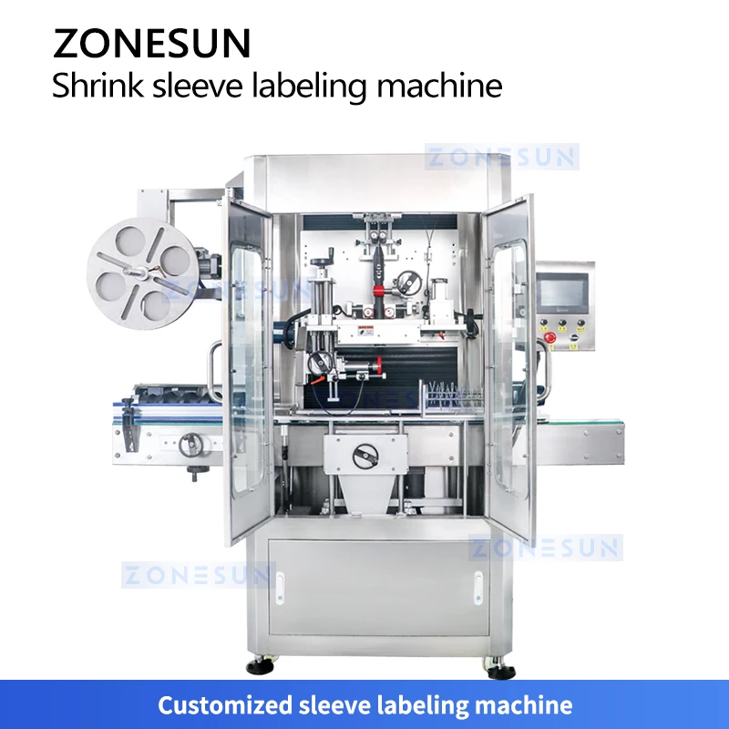 ZONESUN ZS-STB150L Automatic Plastic Bottle Sleeving Labeling Machine Line PET PVC Film Shrink Labeling Machine