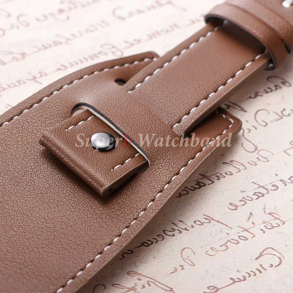 Leather Strap Men's Watch Band for Seiko 20mm 22mm 24mm Retro Style Watch Strap for Men Black Brown Pallet Bracelet