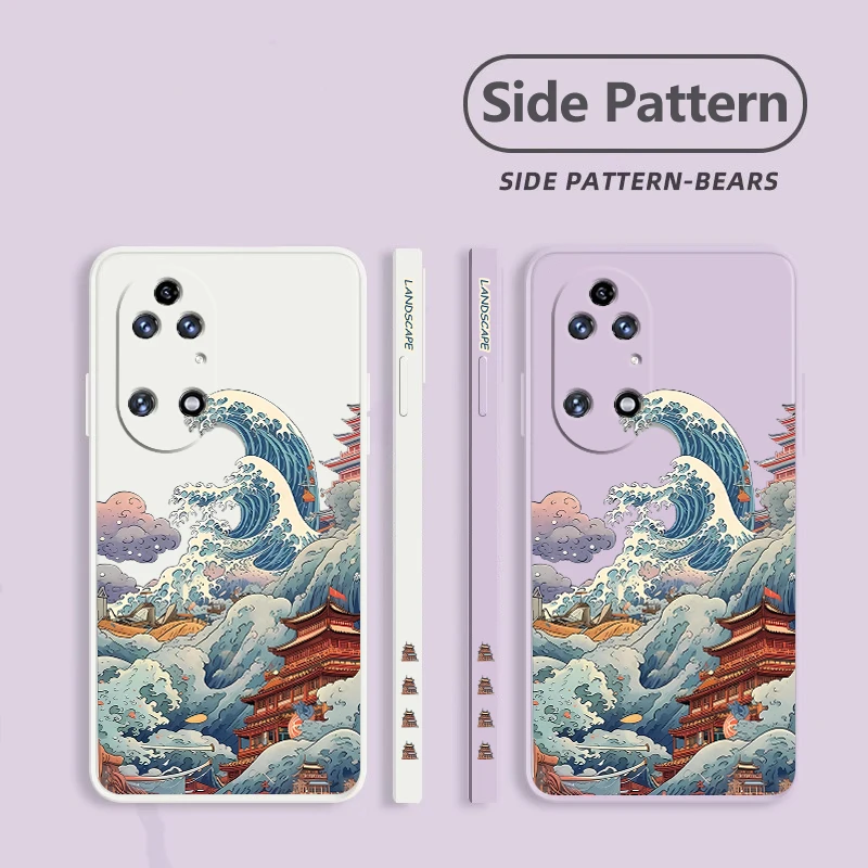 P 50 Pro Raging Sea Silicone Phone Case For Huawei P40Pro P30Pro P50 P50Pro P60 P60Pro Pura 70 Nova 9 10 12 Mate 30 50 Cover
