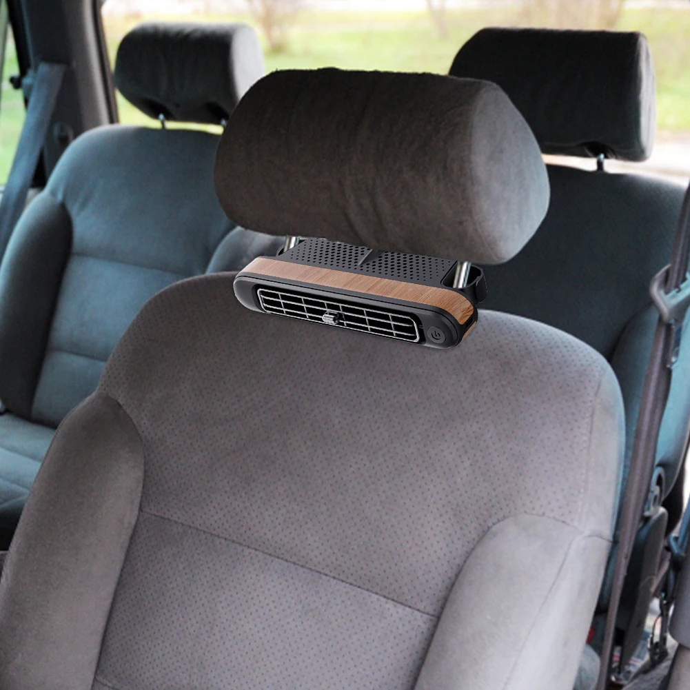 Ventilador de refrigeración USB para asiento trasero, ventilador portátil para reposacabezas de asiento de coche de 3 velocidades, ventilador eléctrico para asiento de coche de 5V/2A para Mini coches, RV, sedanes