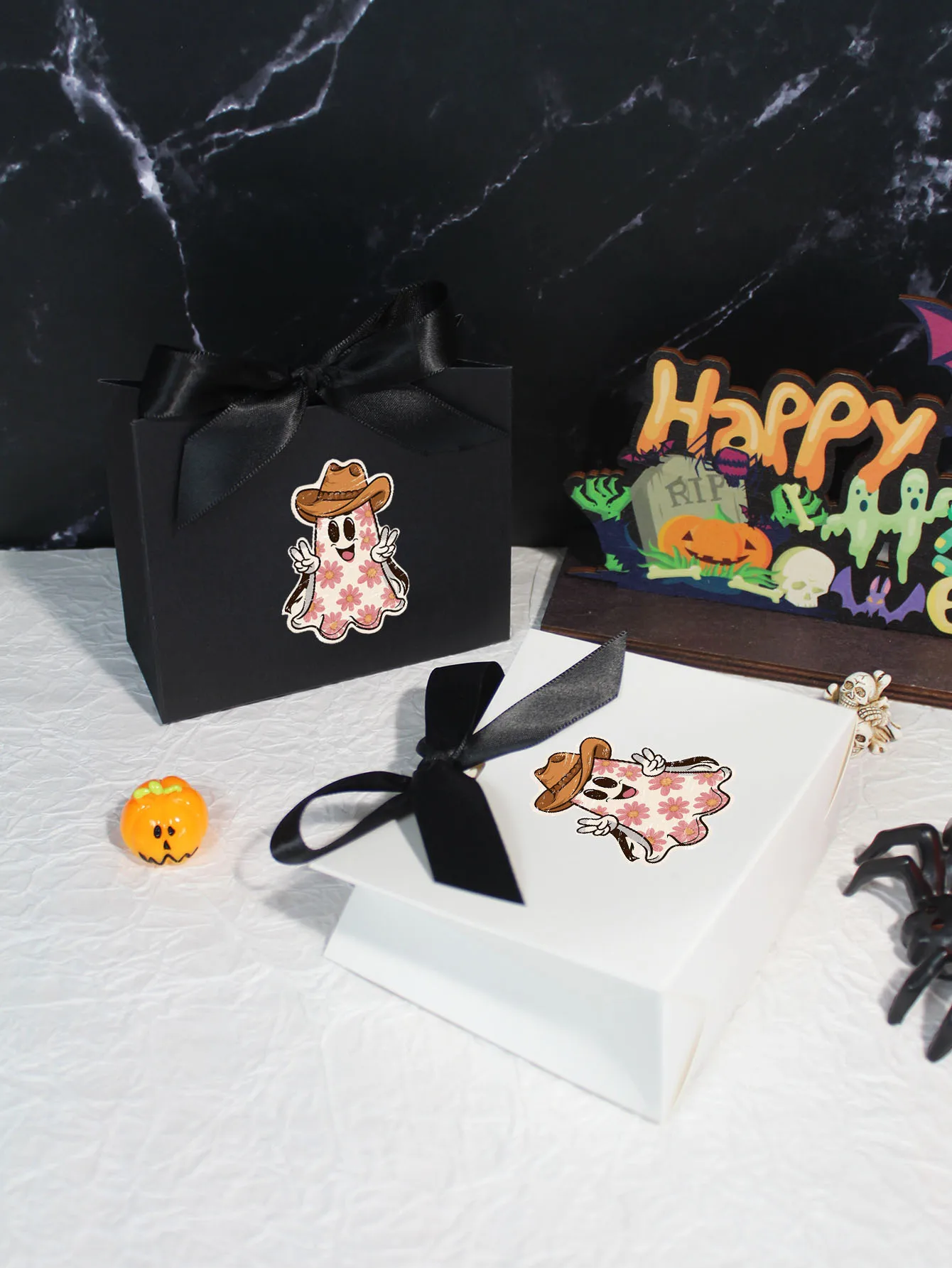 10/20pcs Halloween Gift Box for Kid Trick-or-Treat Gifts Halloween Decor Candy Cookie Box Gift Box Bags Ghost Candy Box