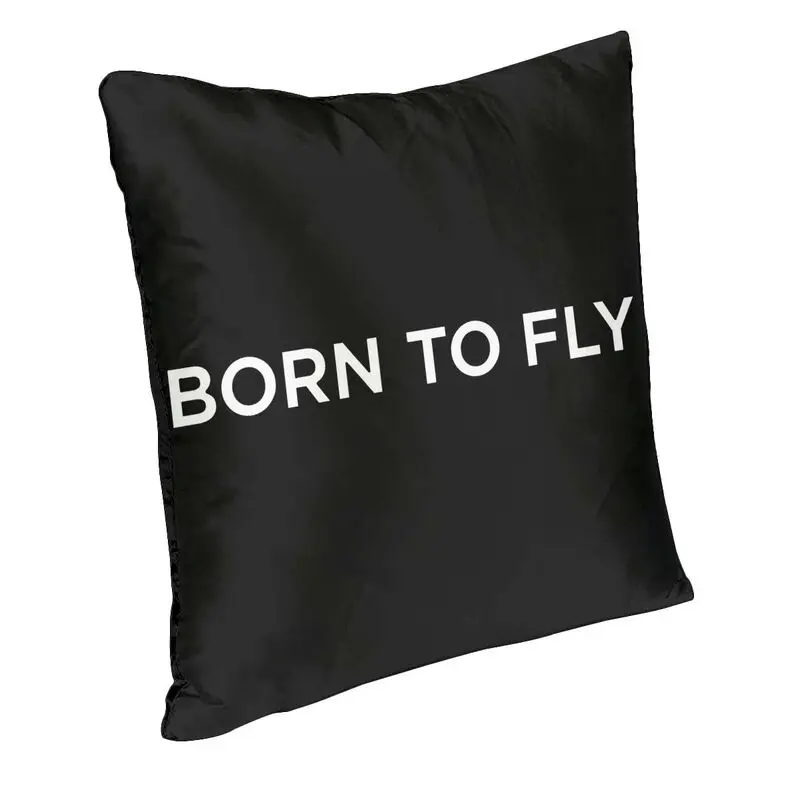 Vibrant Born To Fly Logo Square Throw Pillow Cover Home Decorative 3D Double Side Print Flight Pilot Cushion Cover for Sofa