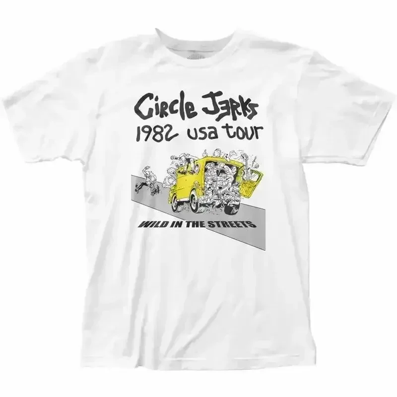 Circle Jerks 1982 Tour T Shirt Mens Licensed Rock N Roll Music Band New White