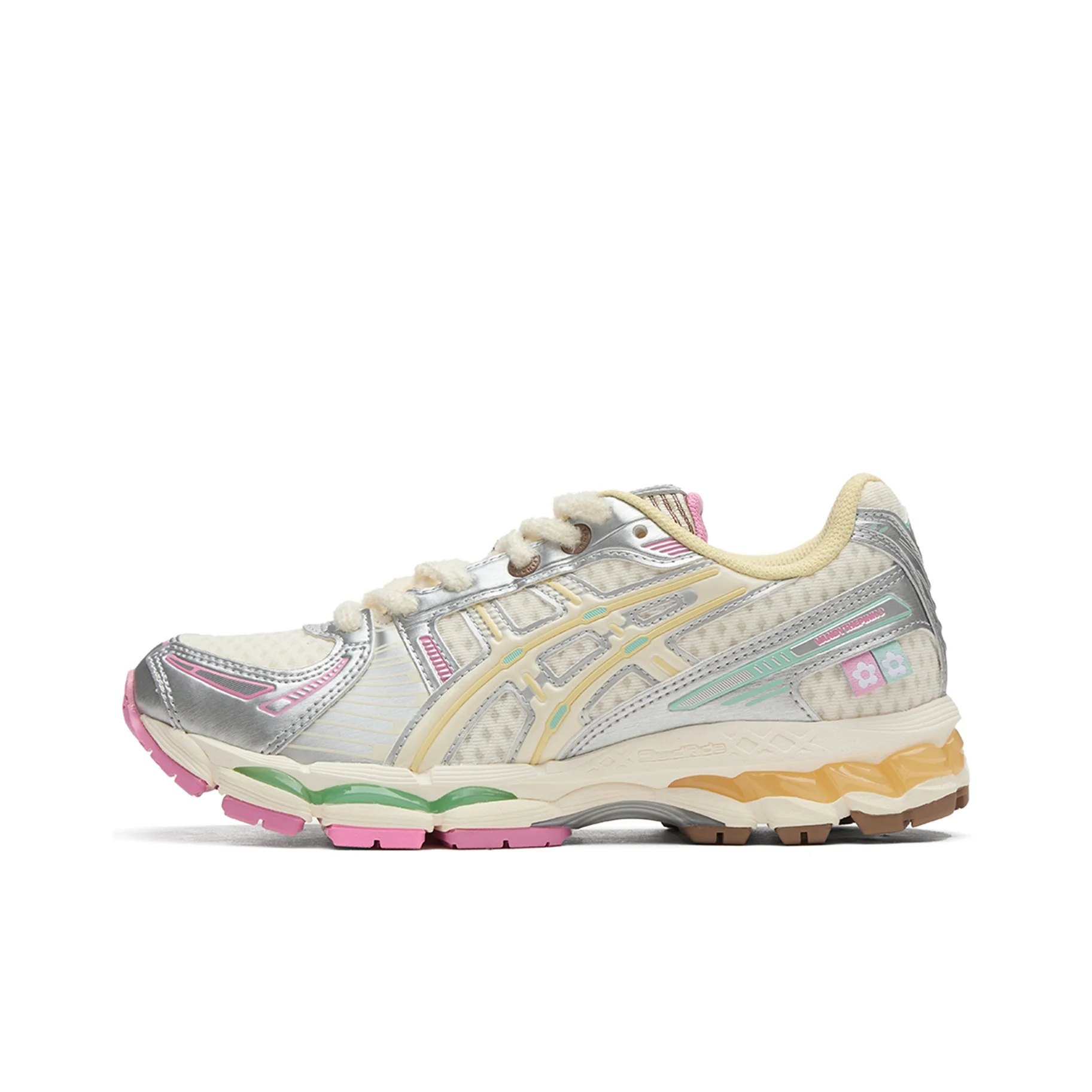 Vandy The Pink X ASICS GEL Kayano 12.1 Running Shoes Unisex Low Top Light Beige Silver 1203B302-100