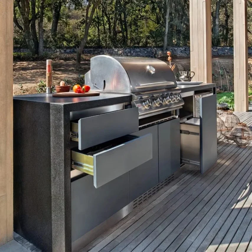 Modern Design Home Garden 304 Stainless Steel Outdoor BBQ Kitchen Island Cabinets Manufacturer