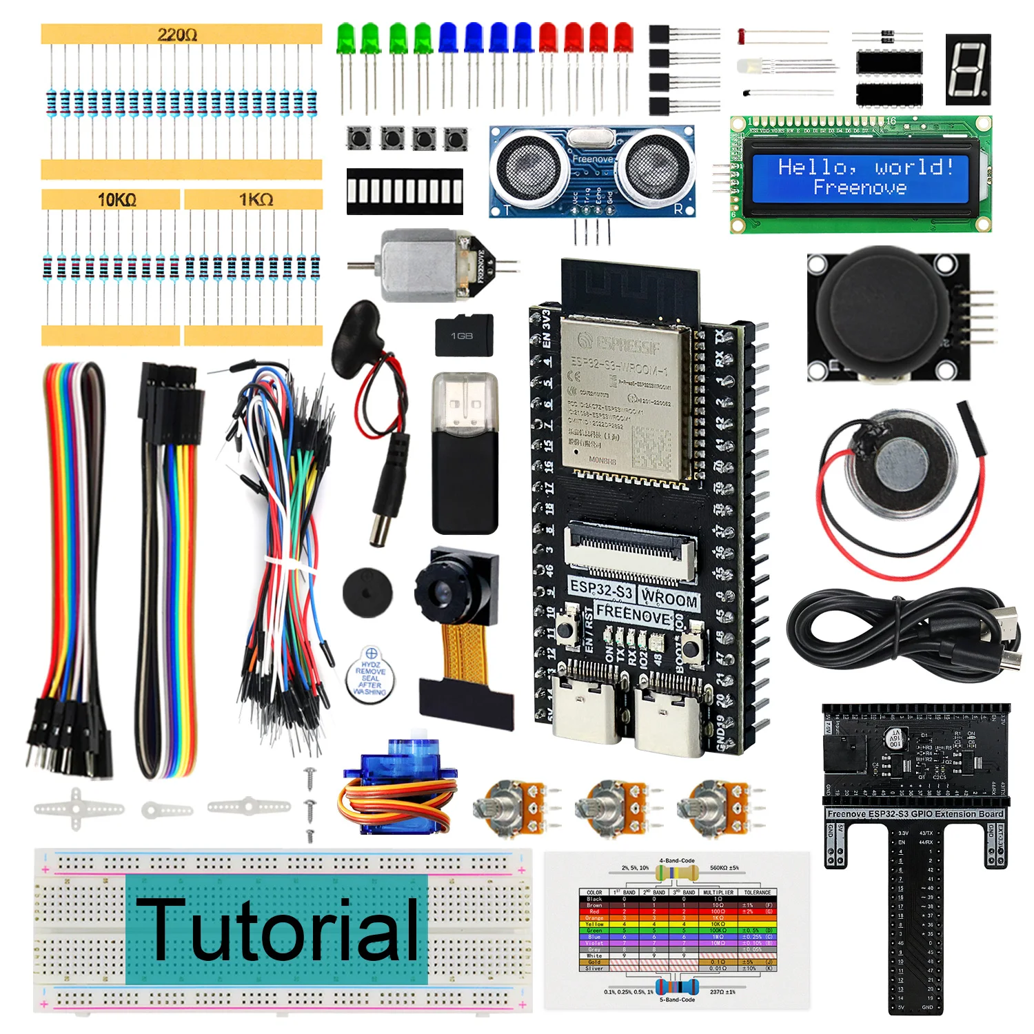 Freenove Super Starter Kit for ESP32-S3-WROOM, Onboard Camera Wireless, Python C, 540-Page Tutorial, 176 Items, 76 Projects