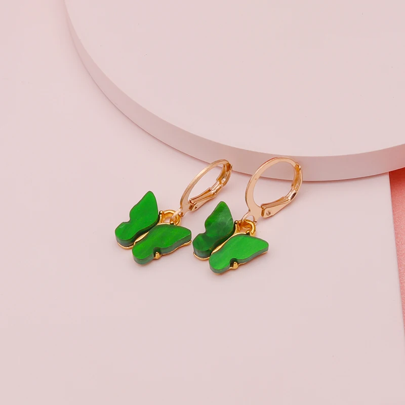 Grüne Farbe Tier Schmetterling Gummibärchen Frosch Ohrringe für Frauen Brincos Getränke Wolke Blume Sommer Hochzeit Schmuck Geschenke – Detail 11