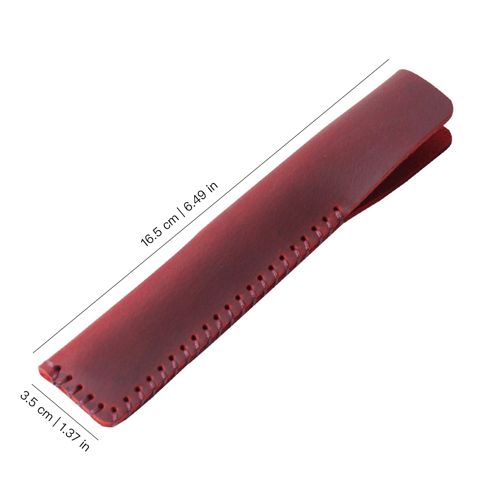 Handmade Genuine Leather Retro Cowhide Single Pencil Case Pen Holder Bag Pens Organizer Pouch Accessories for School Office