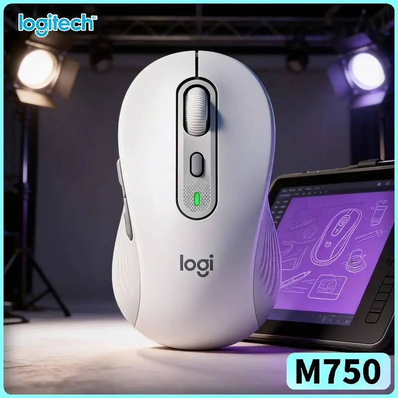 Silent M750 Signature Mouse - 90% Noise Reduction, Soft Thumb Rest Pad, 20-Month Battery, Work Pick Tool
