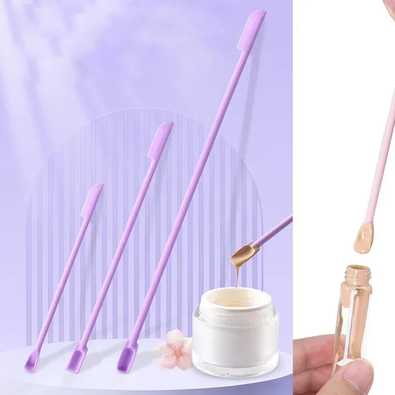 New Silicone Double-Headed Scraper Creative Mini Small Tip Spatula Cosmetics Heat-Resistant Safe Spatula Foundation Makeup Tools