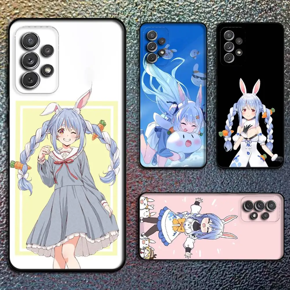 

U-Usada Pekora H-Hololive Phone Case For Samsung S 9,10,21,30,22,23,24,25,Ultra,Plus,Lite,FE,4,5G Black Soft Precise