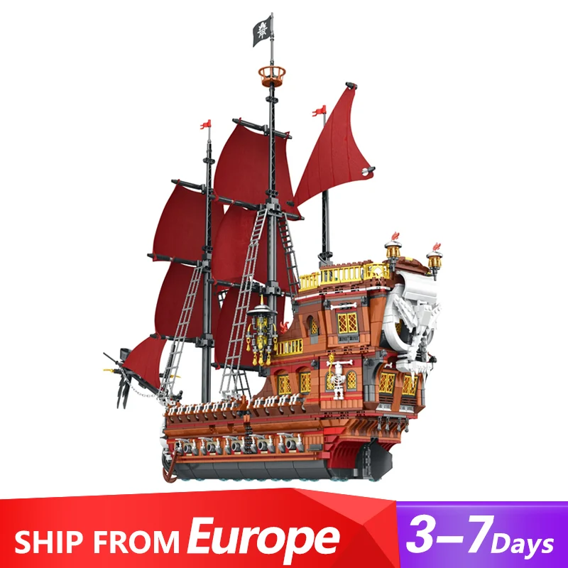 

Pirate Ship Series MOC 66010 Pirate Revenge-Model Ship Warships Cruisers Model 3066PCS Building Blocks Brick Puzzle Toys Gift