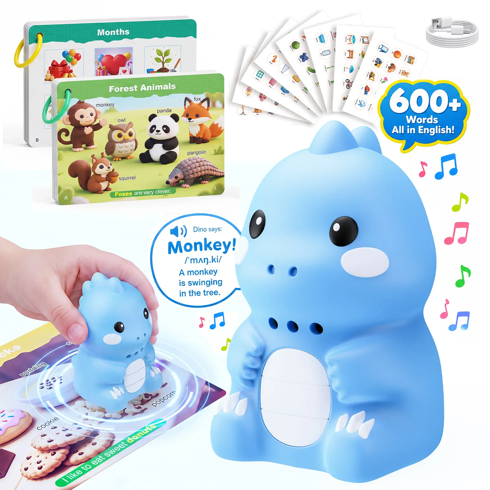 Interactive Card Reading Pen for Kids - 84 Cards English Learning Toy, Silicone Educational Book, Portable Early Education Gift