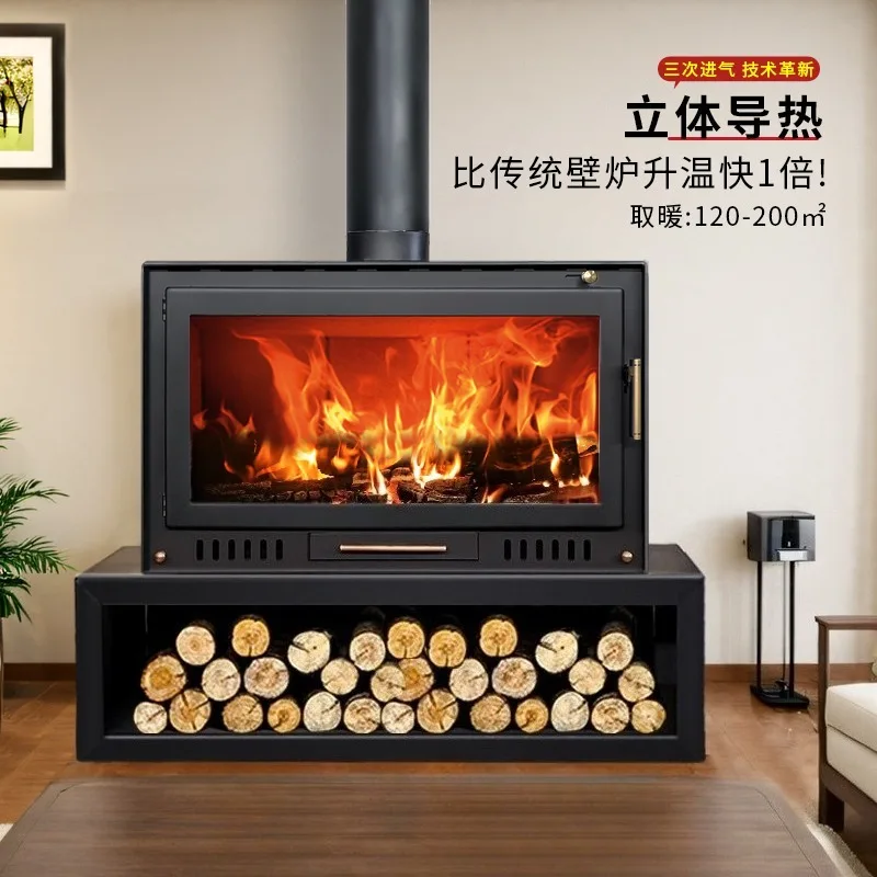 True fire wood burning fireplace, single-sided, double-sided, three sided viewing fireplace, winter