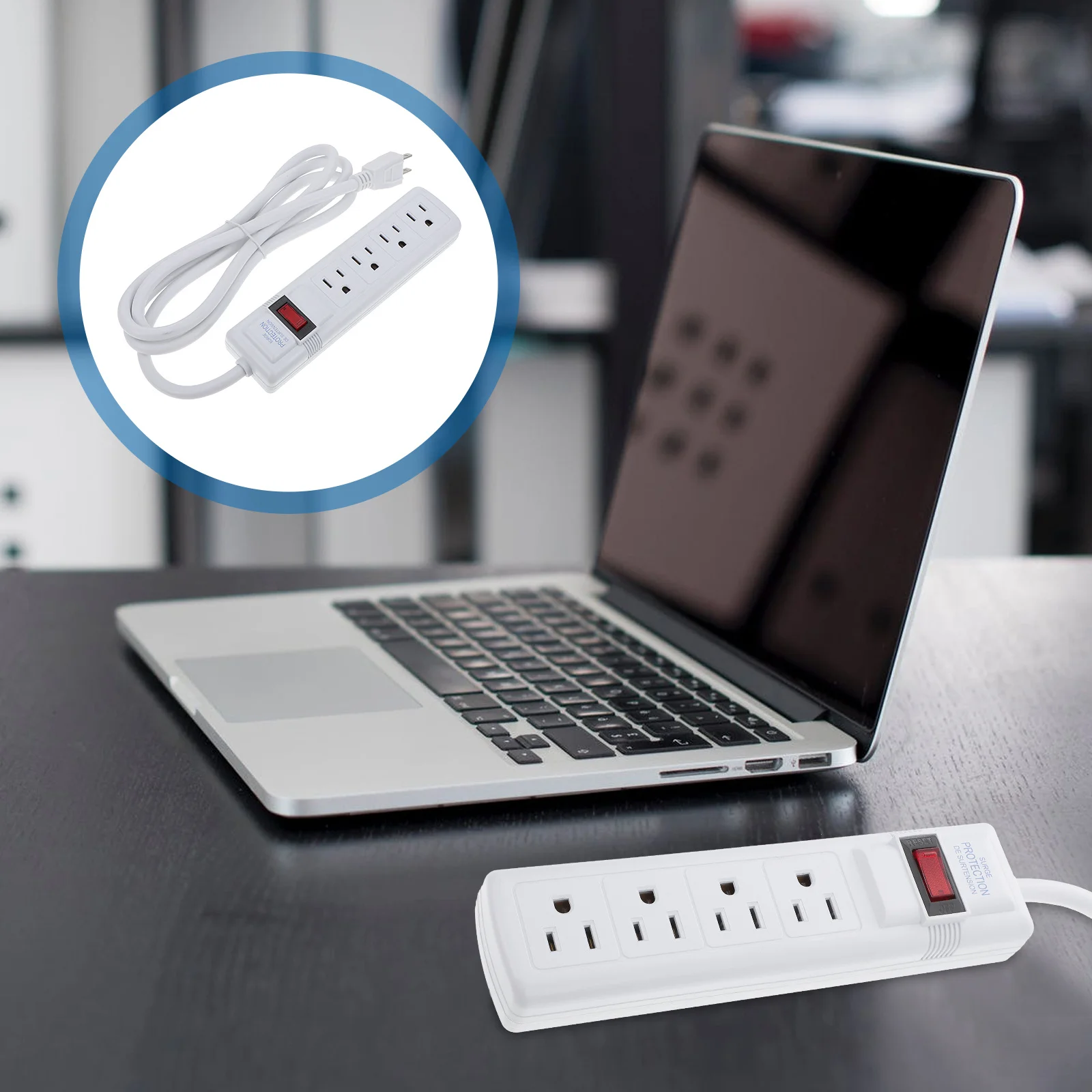 

4-Port Surge Strip with Us Plug Multi- Office School Use Charging Station for Family Gift