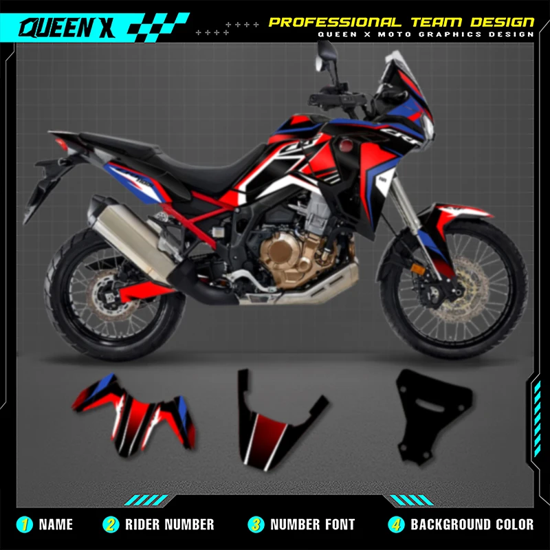 

Queen X MOTOR Customize Motorcycle Graphics Decals Stickers Kits For Honda AFRICA TWIN CRF 1100L 2020 2021 2022