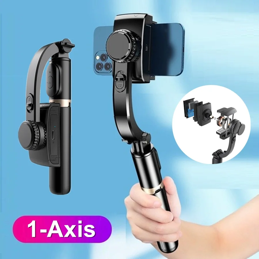 

Bluetooth 1-Axis Handheld Gimbal Smartphone Stabilizer Remote Control Shooting Selfie Stick Tripod for Mobile iPhone Android