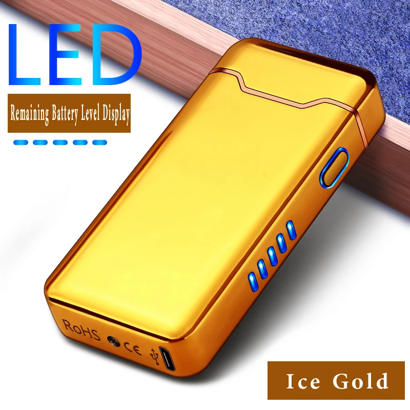 2024 New Windproof USB Lighter LED Power Display Plasma Lighter Rechargeable Electric Lighter Smoking Accessories