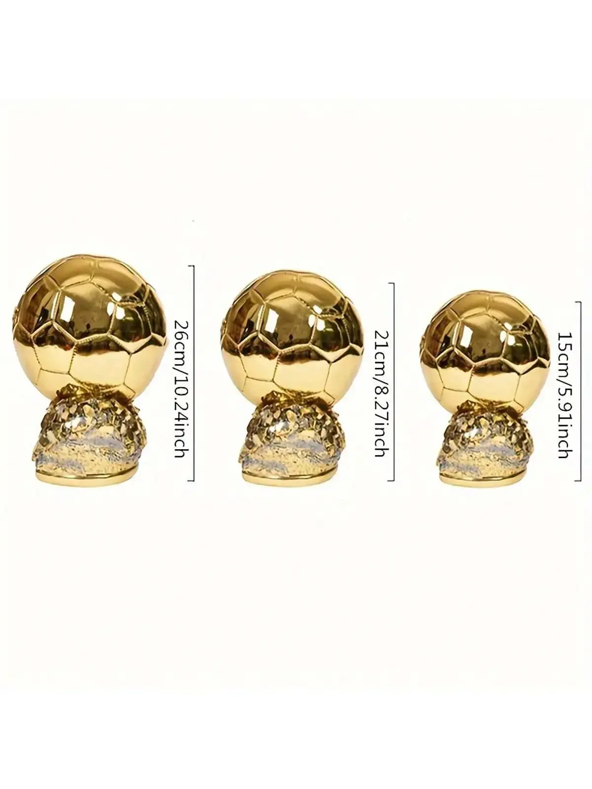 15/20/25cm Resin Soccer Trophy Statue, Indoor/Outdoor Decor, No Electricity Required