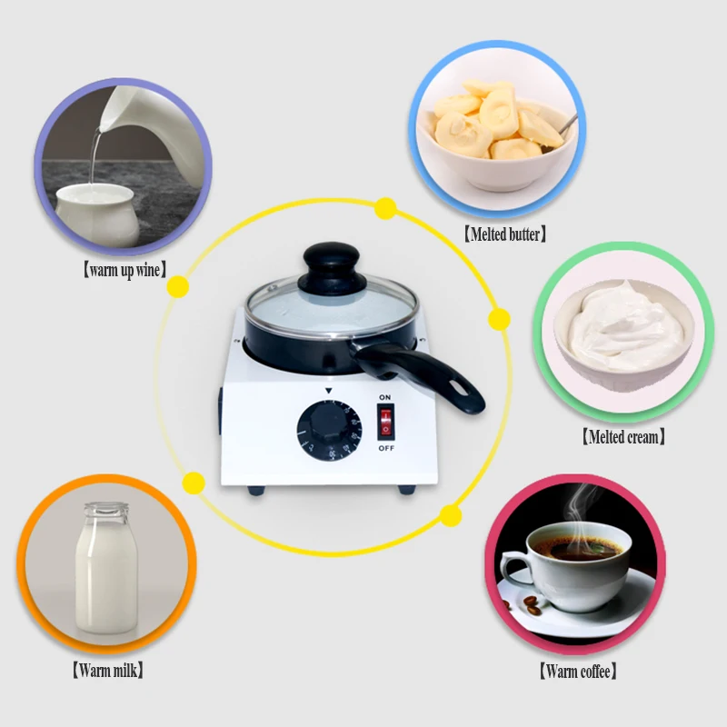 40W Mini Electric Chocolate Melting Machine Single Pot Ceramic Non-Stick Pot Tempering Cylinder Melter Pan 220V