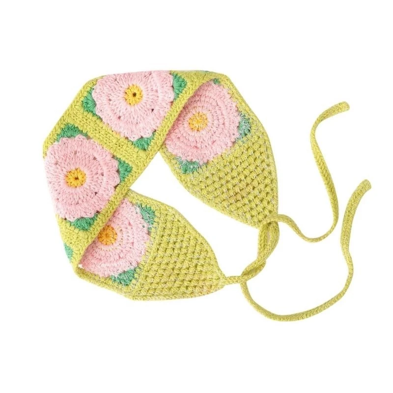 

X5XA Hair Scarf Floral Headband Elegant Colorful Floral Headband Cottagecore