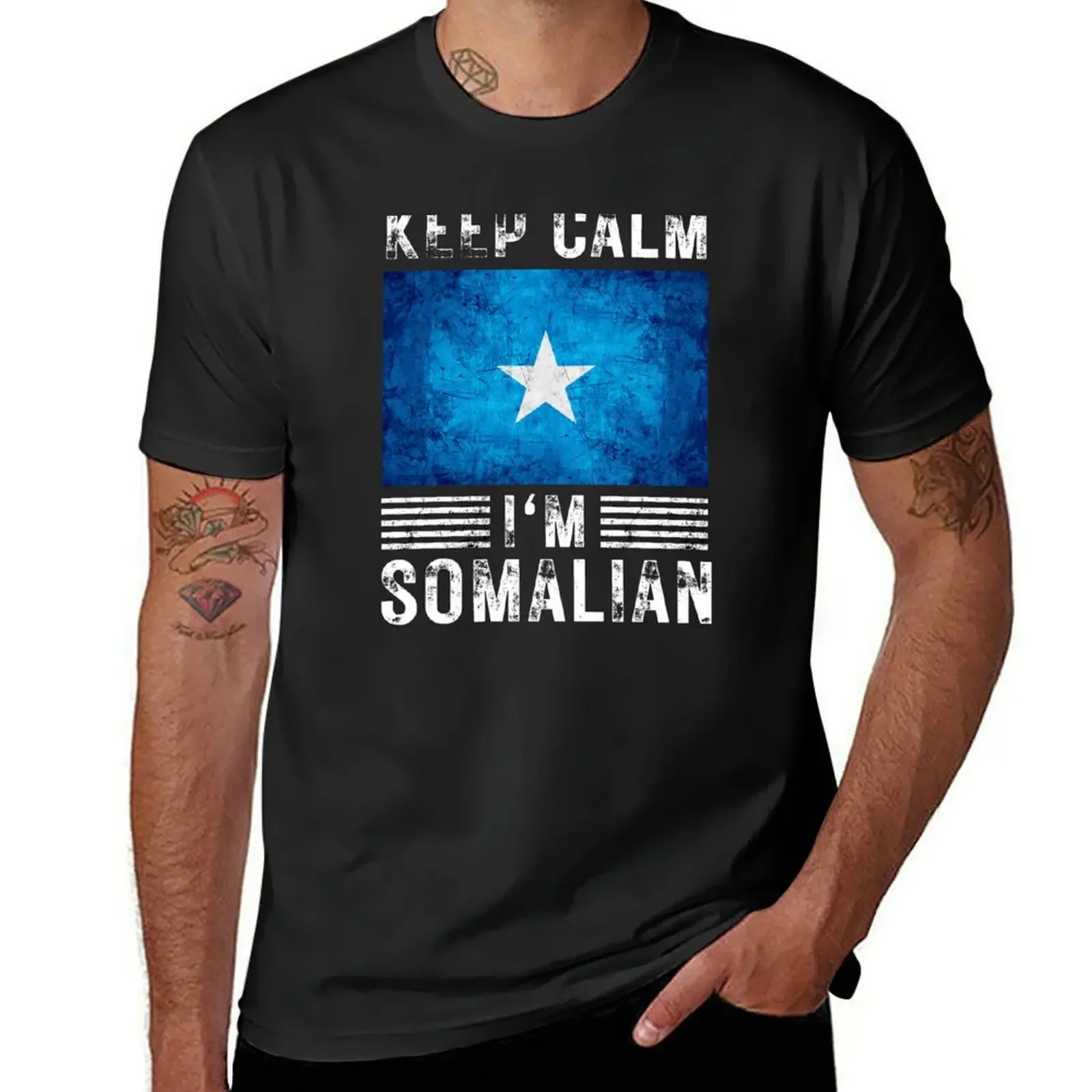 Keep Calm Im Somalian T-Shirt man clothes quick-drying shirts graphic mens white t shirts