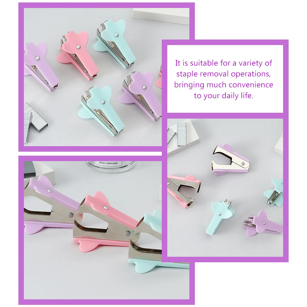 

6pcs Portable Staple Puller Ergonomic Handheld Stapler Remover Multi-Use Office Supply Nail Removal Tool For Home School Work