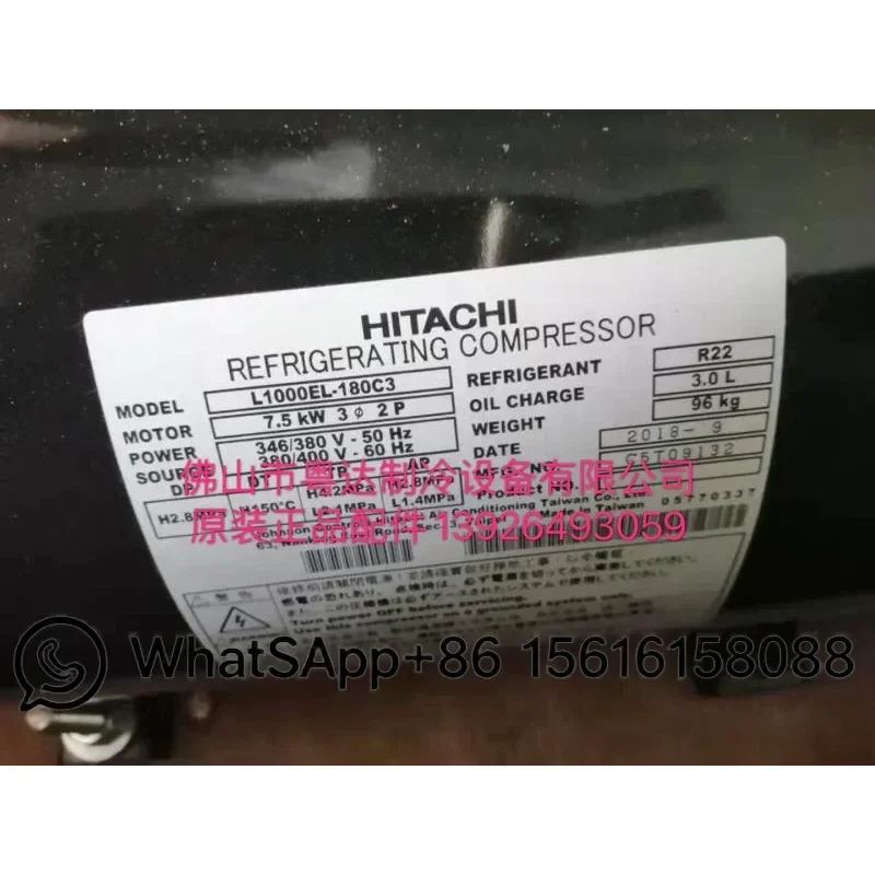 Original New Hitachi Horizontal Compressor L1000EL-180C3 Replacement Part for Refrigeration AC System High Efficiency Quiet