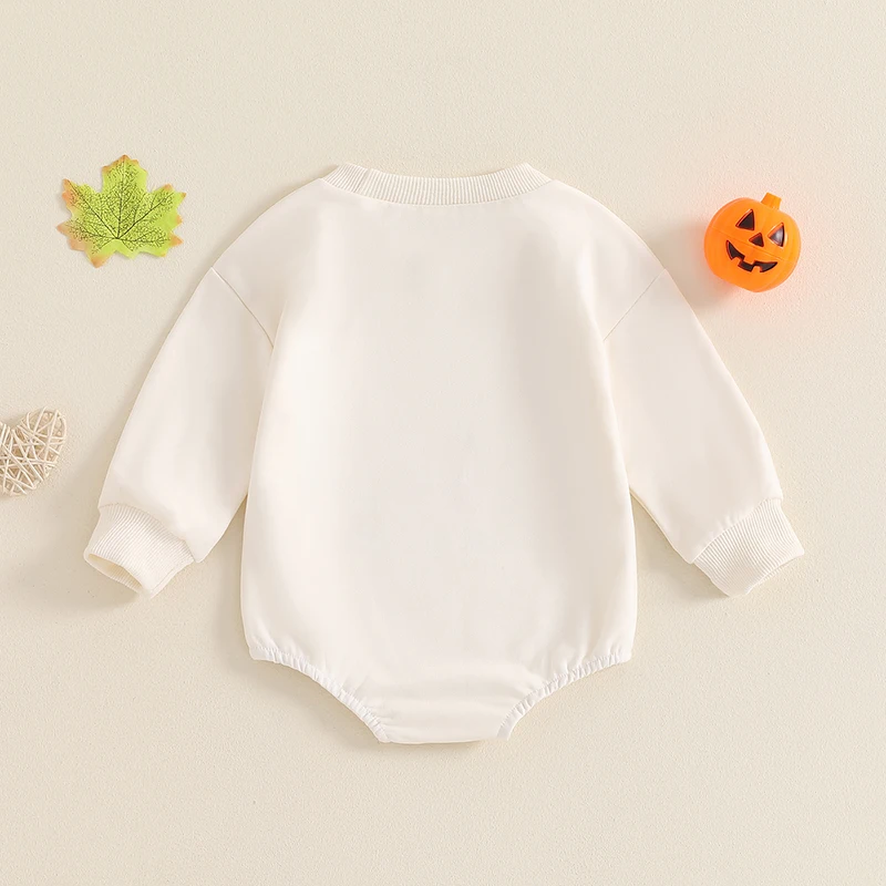 Newborn Infant Halloween Clothes Baby Boy Girl Cutest Pumpkin In The Patch Outfit Oversize Sweatshirt Romper Top