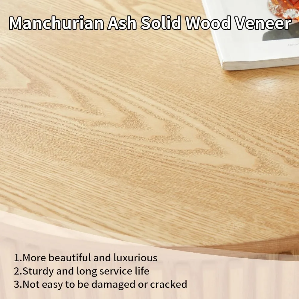 طاولة قهوة مستديرة، طاولة قهوة على شكل طبل مع وظيفة تخزين، طاولة قهوة مستديرة حديثة من الخشب الصلب