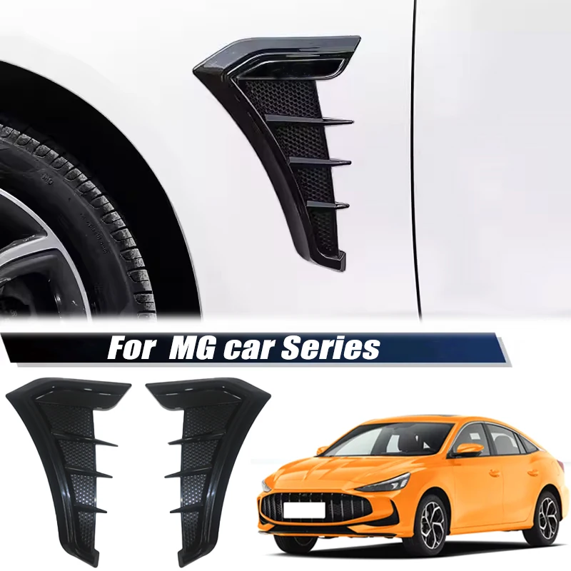 2pcs Carbon Fiber Black Car Hood Air Intake Vent Cover Stickers For MG 3 4 5 6 7 ZS HS ONE ES5 Cyberster GT GS RX5 RX8