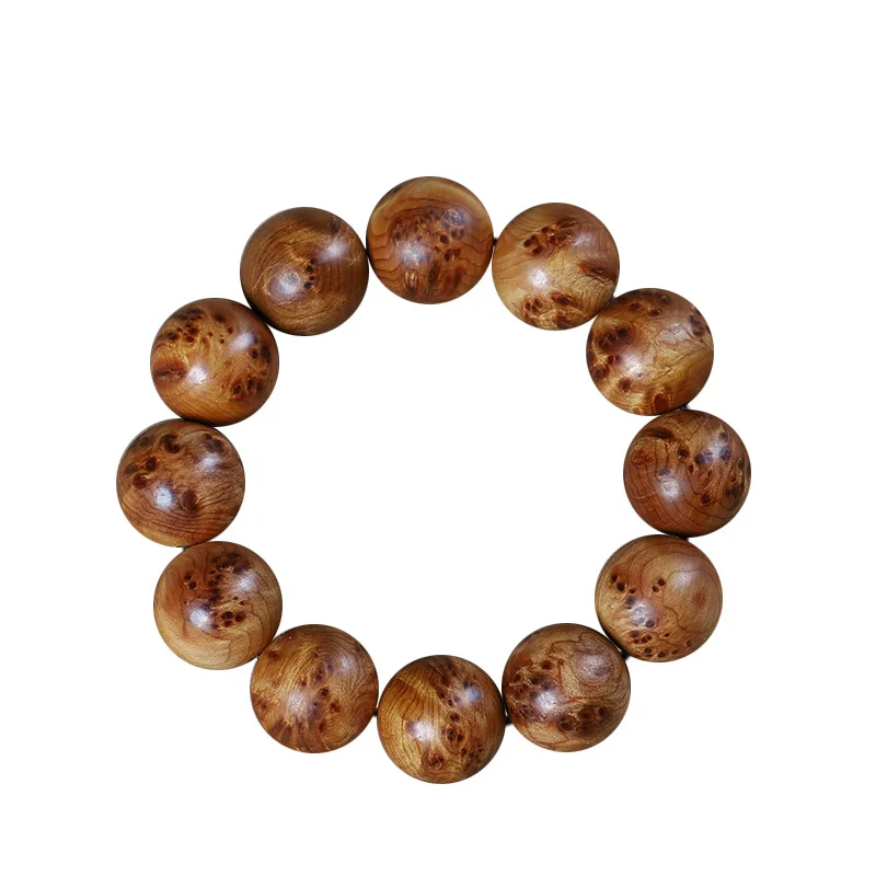 

Taihang Thuja Old Aged Burr Wood Buddhist Prayer Beads Sandalwood Scented Bracelet for Men and Women Gifts