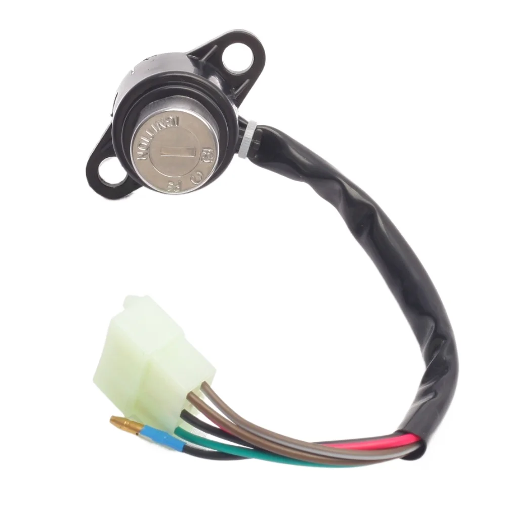 Motorcycle Lock Ignition Switch with 6-wire on/Off Gas Tank Cover with Keys Steering Lock Key for Honda CBT125