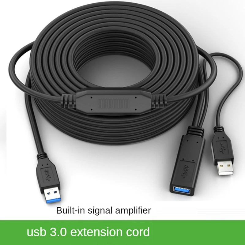 USB 3,0 Удлинительный кабель штекер-гнездо активный Удлинительный кабель USB-повторитель с усилителем сигнала 49,2 футов/15 метров, прочный