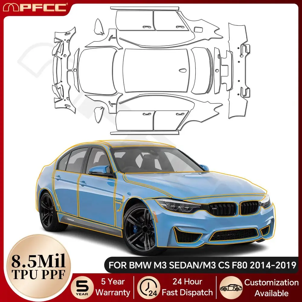 

For BMW M3 Sedan CS F80 2014-2019 TPU Paint Protection Film Car Body Clear Bra Anti-scratch Pre-cut PPF Resistant Repairable Kit