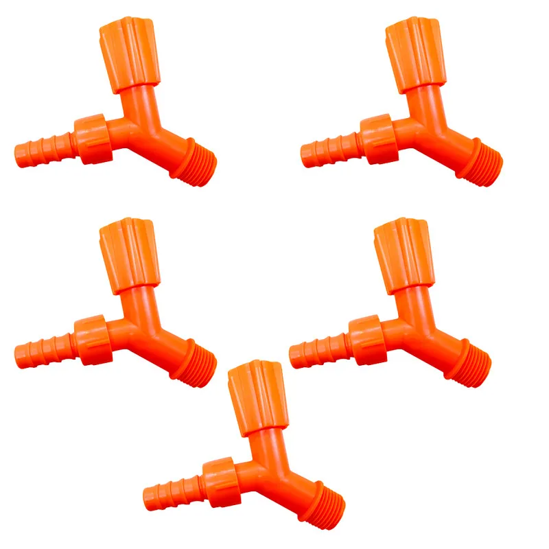 Kit 5 Faucets For Tank And Garden Beak 1/2 3/4 Orange Neon