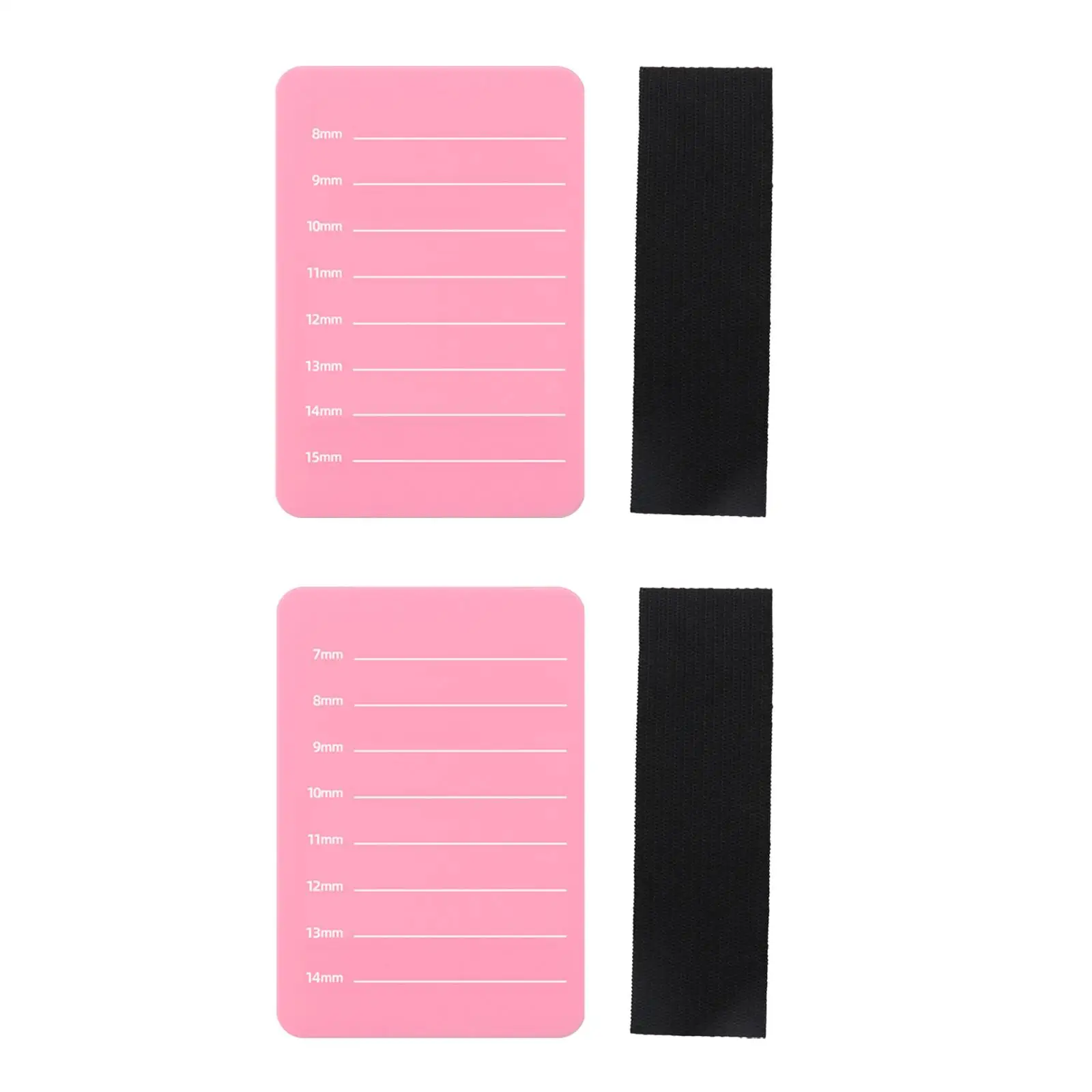 Plateau de faux cils en palette avec lignes de mesure, plaque d'échelle de cils greffés