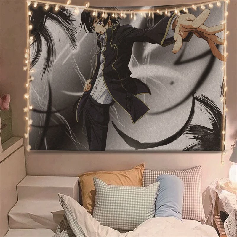 R-ebl-ious-Lelo-uch animation surrounding background cloth dormitory bedroomrental house hanging cloth without punching wall han