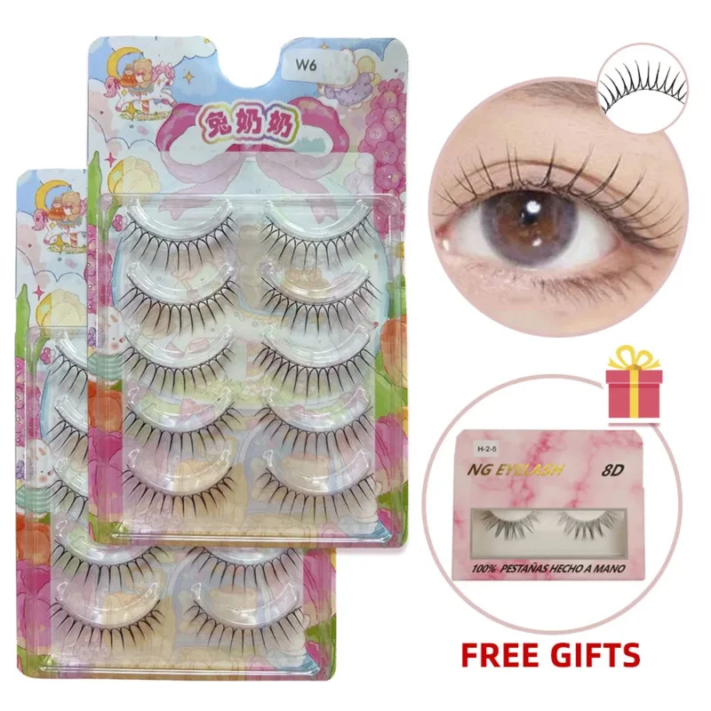 5 paar valse wimpers lange wimperverlenging dagelijkse oogmake-up benodigdheden cross curling lash cluster synthetische vezels nepwimpers