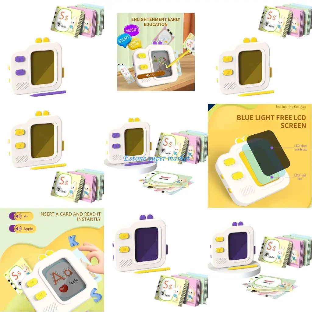 

090B ЖК-доска для рисования, изучение языковой лексики для малышей, обучающие карточки